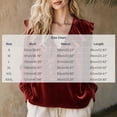 thumbnail image 3 of ClodeEU Women V Neck Ruffle Trim Long Sleeve Velvet Blouse,Casual Elegant Loose Dressy Shirt Wine,Women's Plus S, 3 of 6