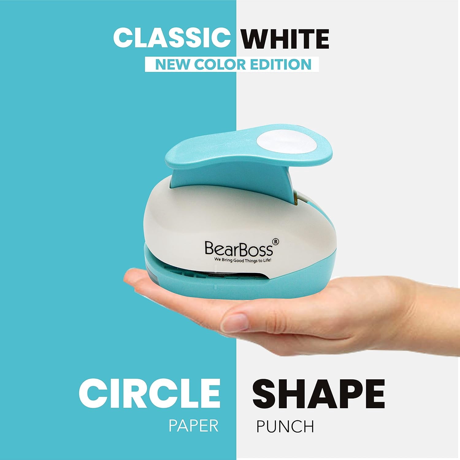 2 Inch Circle Punch, Hole Punch Shapes, Paper Punch Set for Scrapbooking Festival Paper Greeting Card DIY Albums Photos (Classic White)