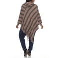 thumbnail image 4 of White Mark Women's Plus Size Hooded Stripe Casandra Poncho, 4 of 5