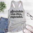 thumbnail image 2 of Sprinkle Me This Cupcake Tank Top, Ladies Racerback Tank Top, Baking Tank, Cupcake Tank, Silver Gray, Large, 2 of 3