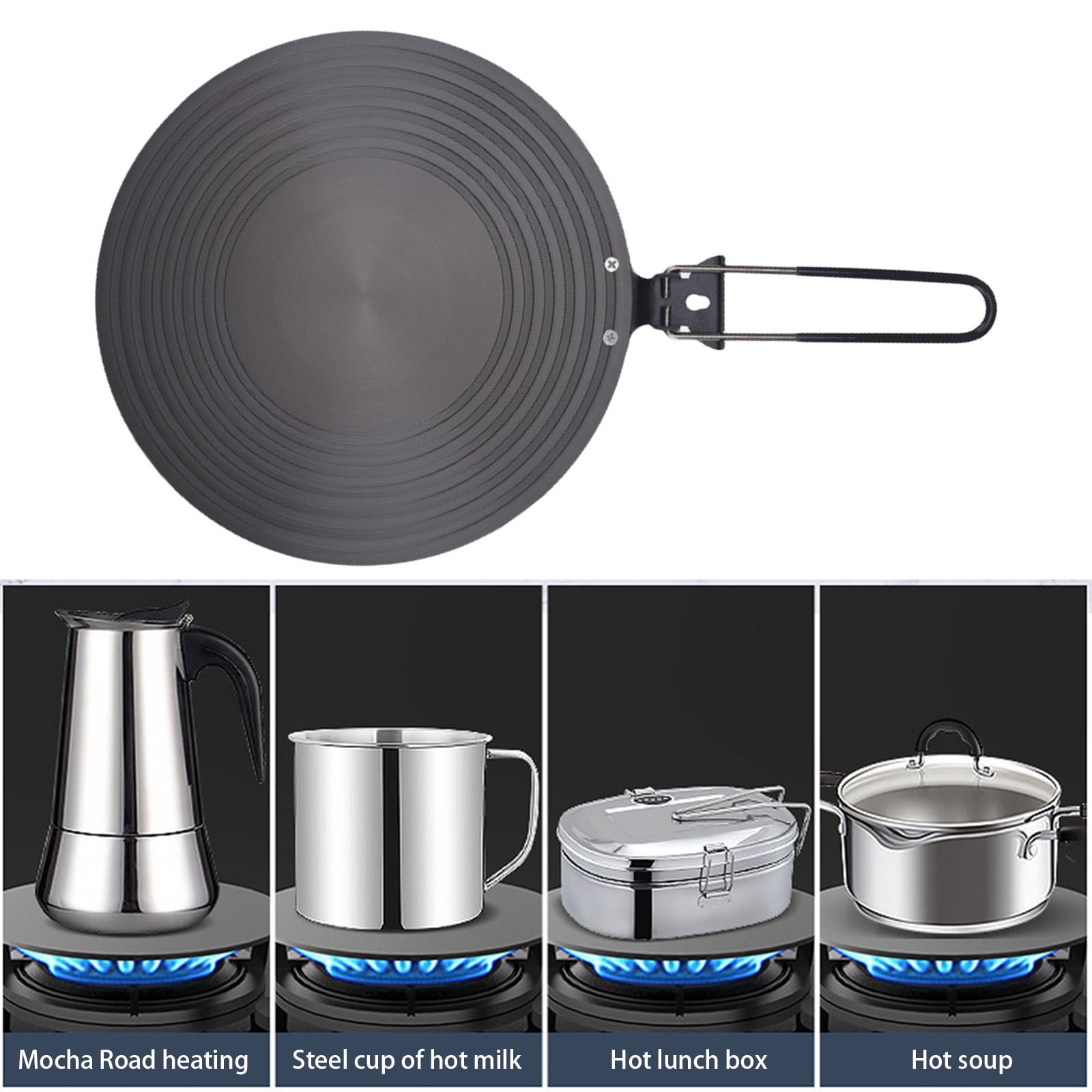 BIBABLYKE Aluminum Heat Diffuser Plate Round Fast Defrosting Tray Cookware Accessory for Gas Stove 6mm Thick 28cm 24cm