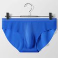 thumbnail image 2 of Ersazi Mens Sexy Underwear Men's Solid Color Ice Silk Seamless Briefs Blue M, 2 of 3