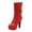 Red, variant on Women's Boots Kitten Heel Square Toe Mid Calf Booties Women Fashion Casual Comfortable Versatile Solid Color Fall Winter Shoes White 6