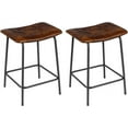 thumbnail image 2 of Duhome Counter Height Bar Stools Set of 2, Faux Leather Tufted Barstool Upholstered, Brown, 2 of 5