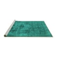 thumbnail image 2 of Ahgly Company Machine Washable Indoor Rectangle Oriental Turquoise Blue Industrial Area Rugs, 7' x 9', 2 of 4