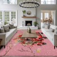 thumbnail image 3 of 8'x10' Area Rugs, Pink Truck Christmas Indoor Outdoor Area Rug for Living Room Bedroom, Xmas Balls Poinsettia Botanical Rustic Washable Bathroom Rugs Kitchen Floor Carpet Mats Home Decor Aesthetic, 3 of 8