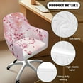 thumbnail image 5 of Xoenoiee Butterfly Cherry Blossom Print Curved Back Dining Chair Covers with Arms Bar Stool Covers with Armrest Reusable Modern Accent Vanity Chair Slipcover with Elastic Bottom, Easy to Install, 5 of 7