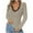 Coffee, variant on Dagugfen Ribbed Long Sleeve Tops for Women Lace V Neck Low Cut Slim Fitting Button Comfy Knit Casual Going out Tops