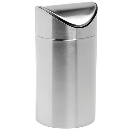 Countertop Trash Can With Swing Top Stainless Steel 4 5 8 Dia X
