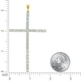 thumbnail image 2 of 925 Sterling Silver Mens Yellow-tone Cubic Zirconia Cross Religious Pendant Charm Necklace for Men, 2 of 2