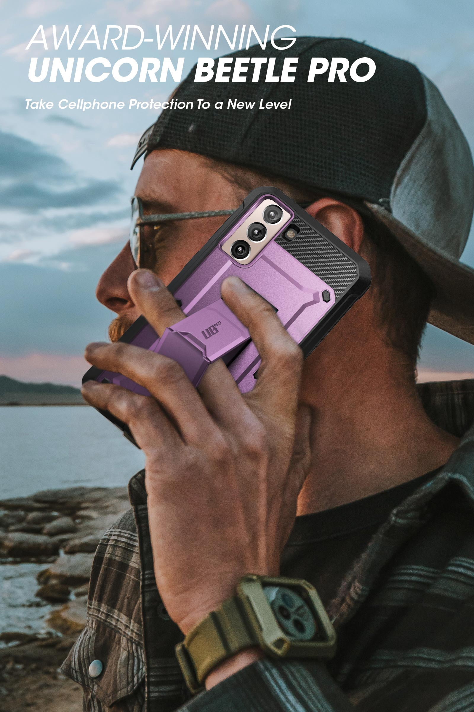 SUPCASE Unicorn Beetle Pro Series Case Designed for Samsung Galaxy S21 Plus 5G (2021 Release), Full-Body Dual Layer Rugged Holster & Kickstand Case Without Built-in Screen Protector (Violte)