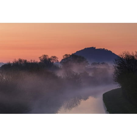 Union Canal - Mist Lingers Among Trees Along Shropshire Union Canal as it Snakes its Way Through Cheshire Plain Print Wall Art By Garry Ridsdale