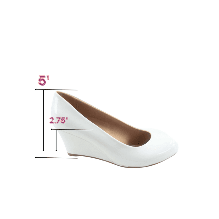 Round toe wedge shoes deals