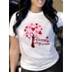 thumbnail image 1 of Valentine'S Day Romantic Heart Tree Print, New Women'S Printed Round Neck Short Sleeve Casual T-Shirt, Suitable for All Seasons For Adult, Men, Women, Teen, Teenager, Adolescent, Youth, 1 of 5