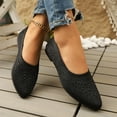 thumbnail image 6 of Women's Casual Heels Comfortable for Dinner & Social Events Women's Casual Shoes Elegant Rhinestone Flat Comfort On Mesh Design Footwear For Everyday Wear, 6 of 9