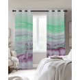 thumbnail image 3 of Green Purple Ombre Blackout Curtains, Light Blocking Print Window Curtains, Abstract Modern Art Fluid Striped Thermal Insulated Window Drapes for Living Room Kitchen Cafe 2 Panels, 84"W x 63"L, 3 of 9
