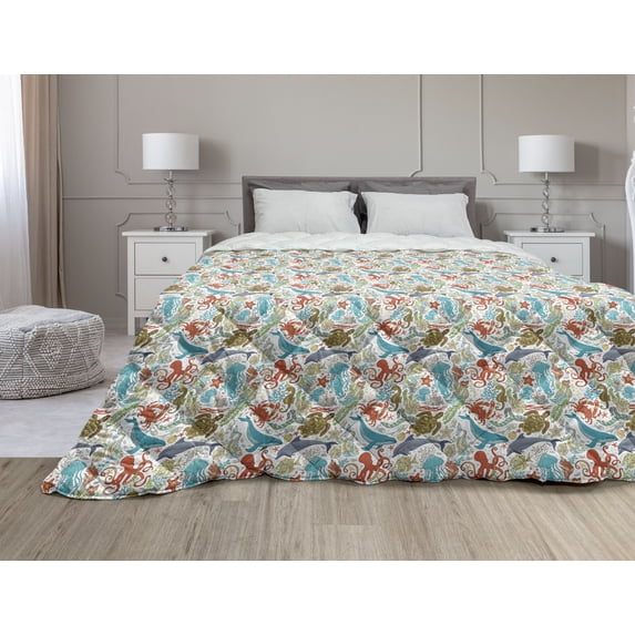 Chevron Down Alternative Comforter, Colorful Arrow Motifs Chevron Lines Geometrical Patchwork Inspired Pattern Cubes, Microfiber Quilt for All Season, 5 Sizes, Multicolor, by Ambesonne