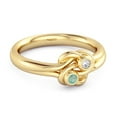 thumbnail image 2 of Love Knot 0.04 Ctw Emerald 925 Sterling Silver Gold Vermeil Commitment Valentines Day Gifts Ring, 2 of 3