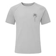 thumbnail image 4 of Men's Palm Tree Print Raglan Sleeve T-Shirt, Summer Island Graphic Tee, Casual Cotton Crew Neck with Tropical Style, 4 of 4