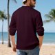 thumbnail image 4 of pstuiky Camisas de manga larga abrigadas para hombre, Camisa de entrenamiento de manga larga con cuello redondo y medio botón informal de colores sólidos para hombre Tops casuales para hombres s, 4 of 9