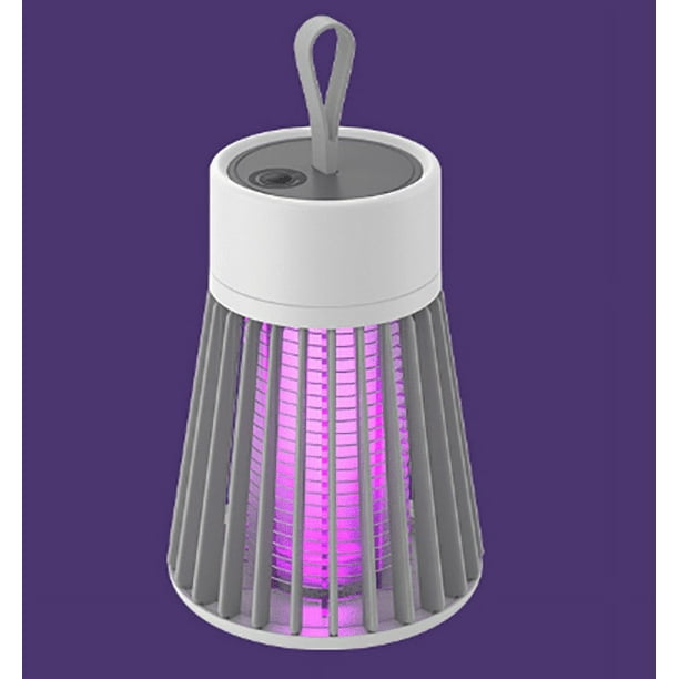 Lámpara repelente de mosquitos con descarga eléctrica para uso en interiores y exteriores, recargable por USB - Repelente de mosquitos - Gris/Blanco