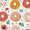 Pink Donut, variant on FORMRS Travel Umbrella Folding Auto Open Close Windproof Rain UV Protection, Small Black Flowers