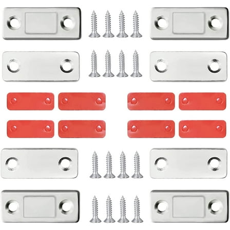 Door Closer Cabinet Magnetic Catch - 4 Pack Cabinet Door Magnetic Catch for Magnets Cabinet Door Latch - Stainless Steel Magnets Closures for Kitchen Cabinet Latch and Magnetic Door Catch Closer