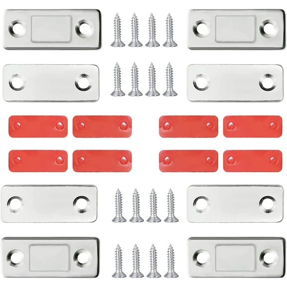 Door Closer Cabinet Magnetic Catch - 4 Pack Cabinet Door Magnetic Catch for Magnets Cabinet Door Latch - Stainless Steel Magnets Closures for Kitchen Cabinet Latch and Magnetic Door Catch Closer