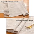 thumbnail image 2 of Rustic Linen Table Runner Farmhouse Style Table Runners 72 inches Long Embroidered Table Runner with Hand-Tassels for Party, Dresser Decor and Dining Room Decorations(Light Coffee, 13.7"×72"), 2 of 5