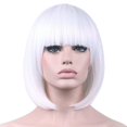 thumbnail image 1 of Bopocoko Pelucas blancas para mujer Peluca corta de pelo Bob blanco de 12 pulgadas con flequillo Peluca suave sintética natural Pelucas de colores lindos para fiesta diaria Halloween BU027WH, 1 of 1
