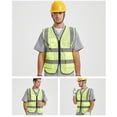 thumbnail image 3 of Reflective Safety Vests with Pockets and Zipper, High Visibility Mesh Construction Vest for Men Women, Breathable Neon Working Vest for Outdoor Running Cycling Walking at Night, 3 of 5