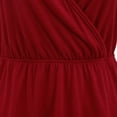 thumbnail image 4 of SWSMCLT Women's V Neck Dress Sexy Wrap Dresses Summer Sundress Bridesmaid Cute Spring Beach Fitted Ruched Burgundy 16, 4 of 4