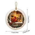 thumbnail image 3 of Christmas Tree Ornaments with 3-Inch Acrylic Cardinal Design Featuring Festive Winter Window Scene, Rustic Christmas Decor for Cozy Holiday Home Styling, Cute White Elephant, 3 of 6