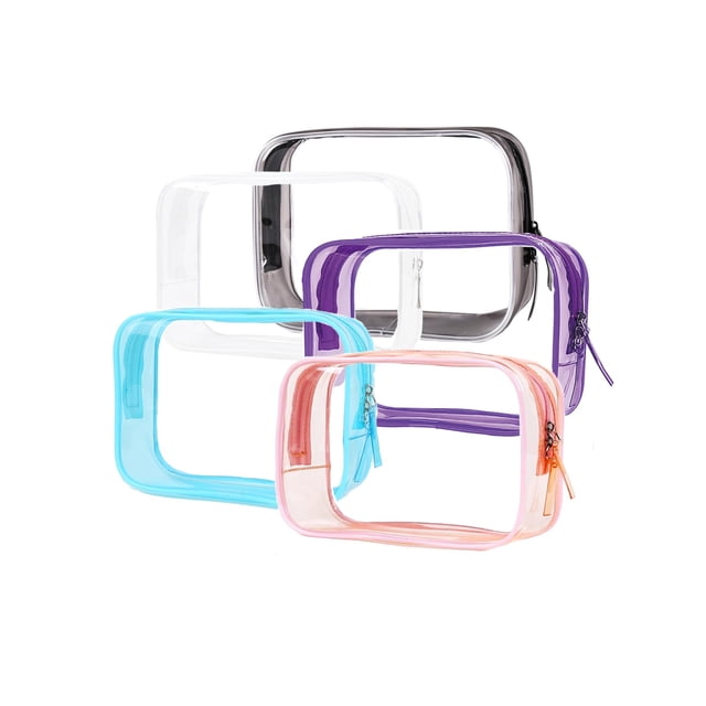 Neceser transparente con forma de búmina, tamaño pequeño, aprobado por la TSA, paquete de 5
