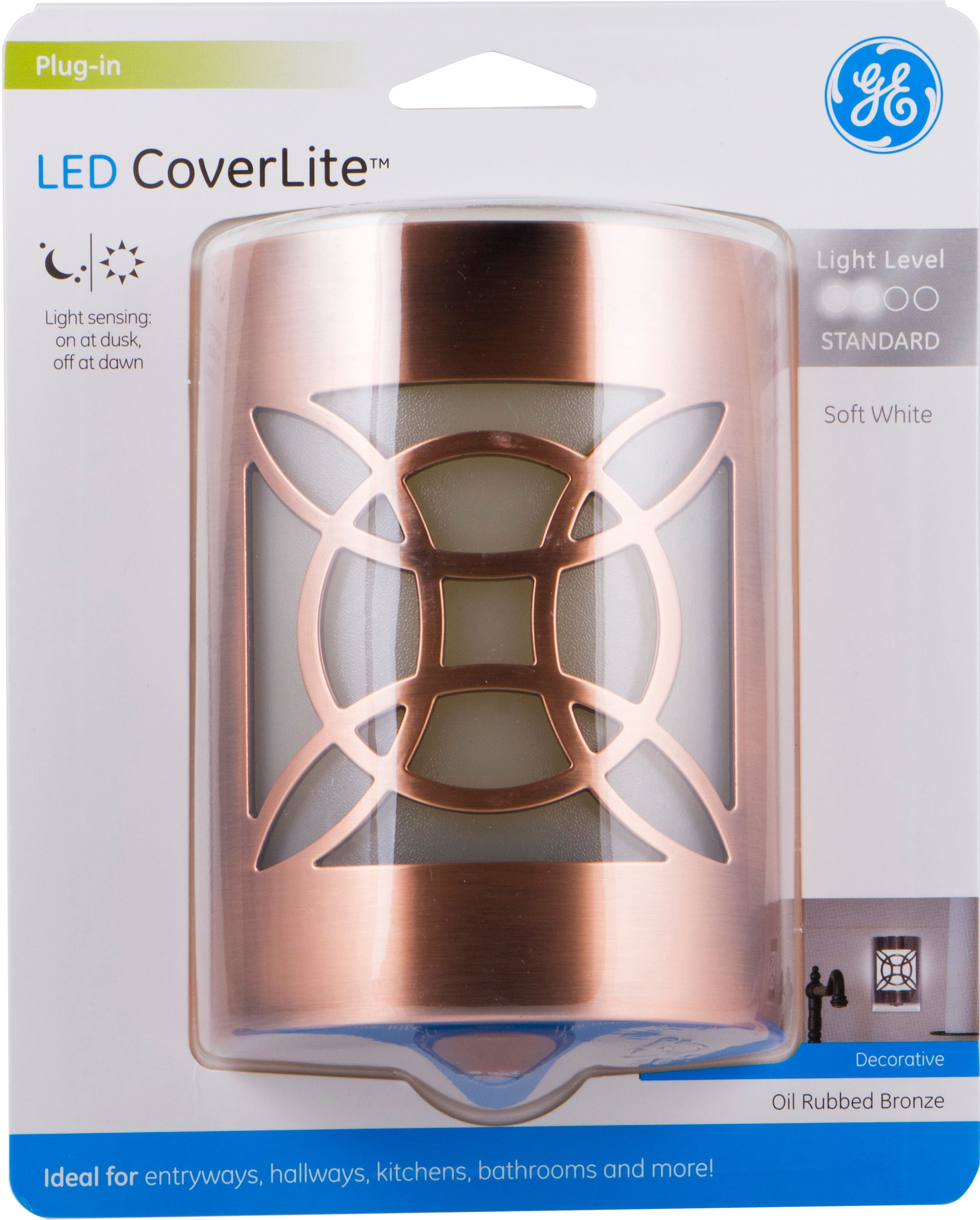 GE CoverLite LED Night Light, Geometric Oil-Rubbed Bronze, 11332