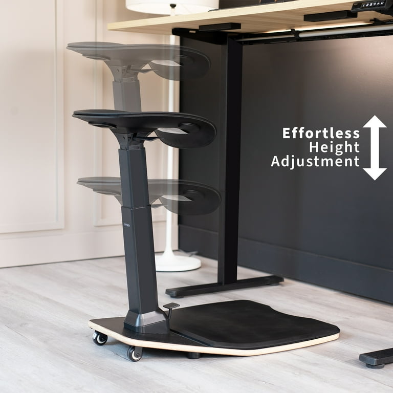 Black 2-in-1 Footrest & Ergonomic Desk Stool – VIVO - desk solutions,  screen mounting, and more