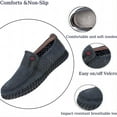 thumbnail image 2 of Men's Wide Loafers Breathable Arch Support Casual for Walking Slip-on Lightweight Handmade Cave Outdoor Shoes Black 10 US, 2 of 7