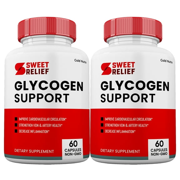(2 Pack) Sweet Relief Glycogen Control Capsules, All-Natural Blood Support, Blood Vessel Supplement