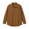 thumbnail image 3 of MXALUOB Men's Corduroy Jackets Button Front Textured Shirt Jacket with Chest Pocket Turn Down Collar Long Sleeve Casual Overshirt, 3 of 5