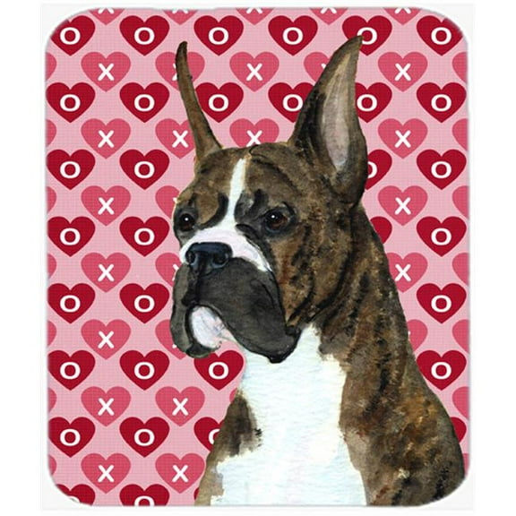 Boxer Hearts Love And Valentines Day Portrait Mouse Pad, Hot Pad Or Trivet