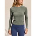 thumbnail image 2 of Women's Striped Long Sleeve T-Shirt, Fitted Casual Crew Neck Top for Everyday Wear and Layering, 2 of 7