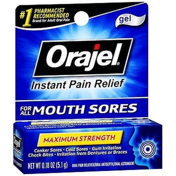 Orajel Maximum Strength Instant Pain Relief, 0.18 Oz.