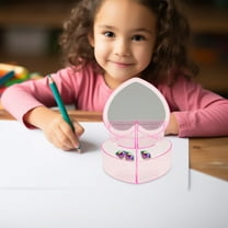 GAXIRE Childrens Jewelry Boxes Pink 1Pack Double Layer Design