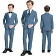 thumbnail image 3 of Lycody Boys Formal Suits Slim Fit 5 Piece Kids Suit Jacket Pants Set with Dress Shirt and Tie for Wedding Prom, 3 of 6