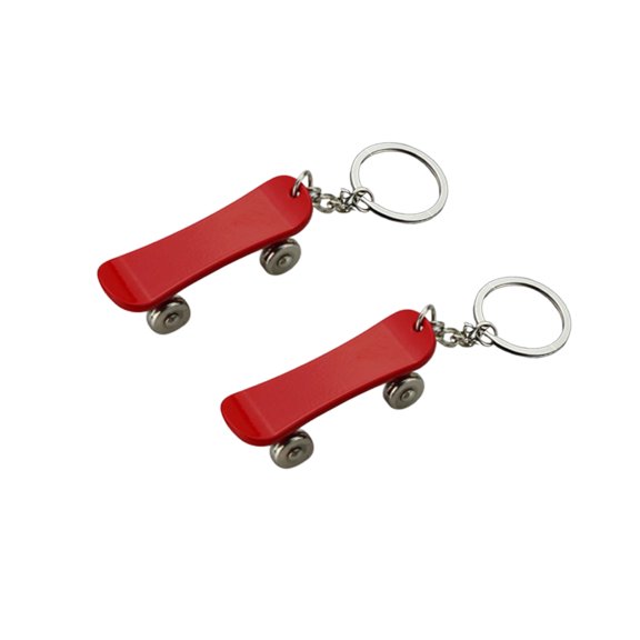 FELTECHELECTR 2Pcs Skateboard Shape Keychain Zinc Alloy for Men and Keys