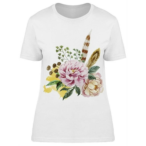 Floral Art T-Shirt Women -Image by Shutterstock, Female Small
