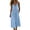 Blue, variant on Womens Spaghetti Strap V Neck Sleeveless Midi Dress Button Down Low Back Casual Loose A Line Cami Dress with Pockets Summer Sundress Blue