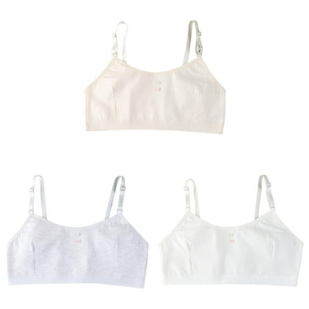 LUOGENLI 3 Pack Girl s Bras Push Up Kids Girls Underwear Bra Vest Children Adjustable Shoulder Strap Underclothes Undies Clothes Girl Bras Wireless Pack Girl Bras No Underwire Full Coverage L