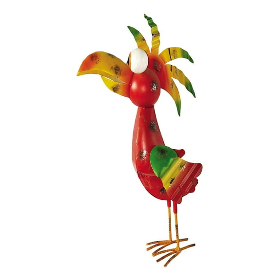 Home Decorative 20.5" Iron Red Jungle Bird