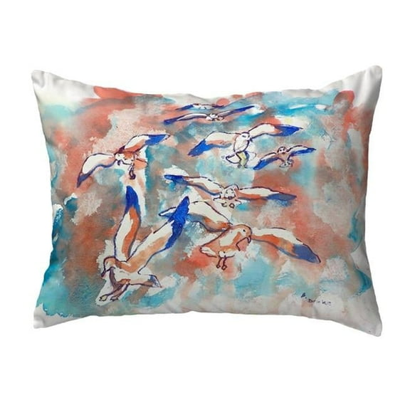 Betsy Drake KS153 11 x 14 in. Gulls Flocking Small No-Cord Pillow